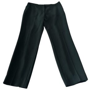 AKRIS WOOL STRETCH BLEND STRAIGHT LEG DEEP FOREST GREEN PANTS SIZE 10